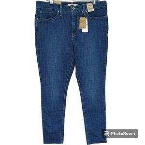 Levis 311 Shaping Skinny Jeans Size 16 Short 33x30 Tummy Control Stretch Raw Hem